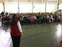 Diretora Valdete apresenta WebSAI e Observatório Escolar aos alunos